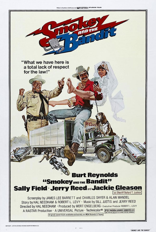 smokey and the bandit - burt reynolds - movie poster - rqv movies - required watching movies