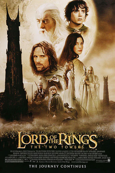 the lord of the rings the two towers 2002 movie poster - rqv movies